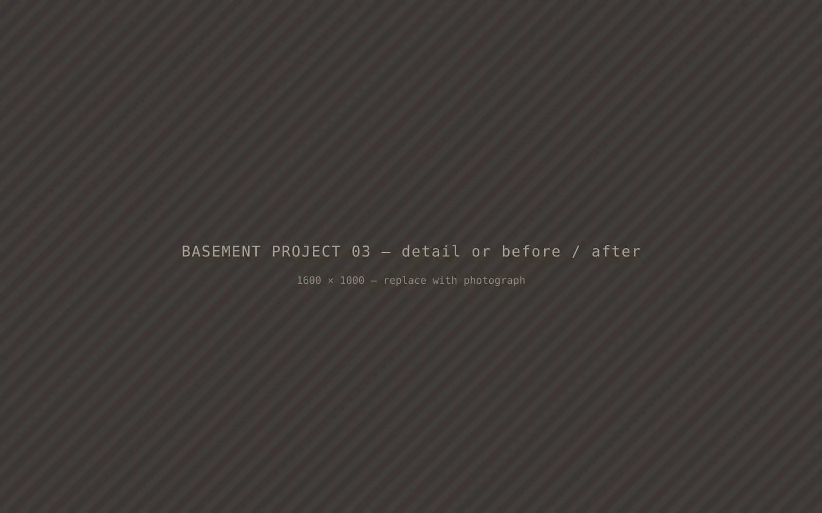 Basement renovation detail