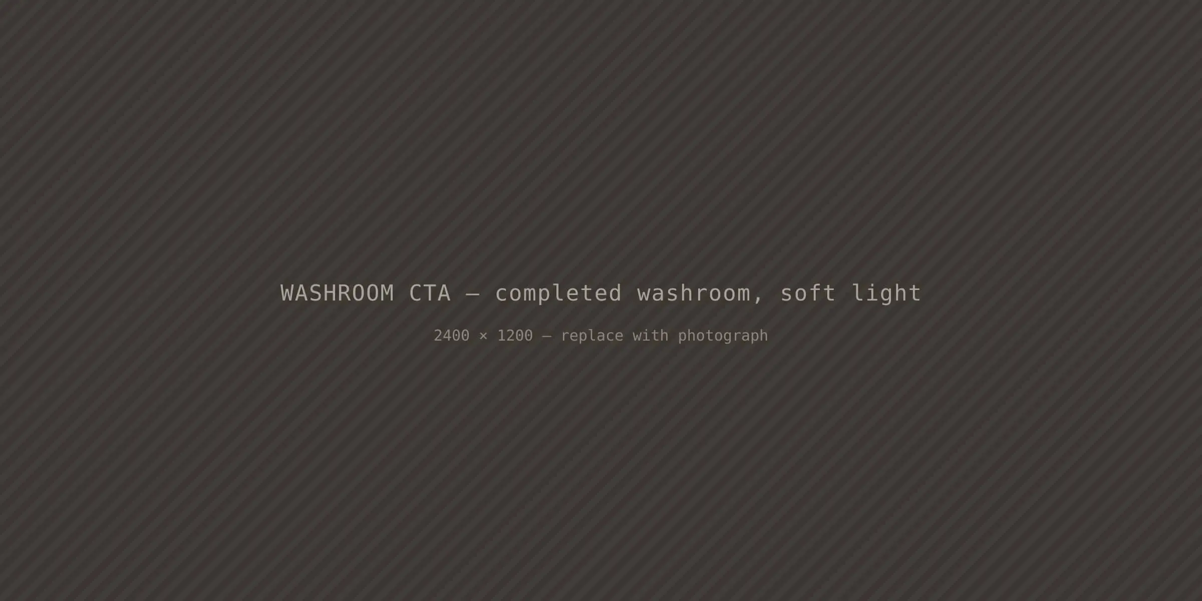 Completed washroom renovation in soft light