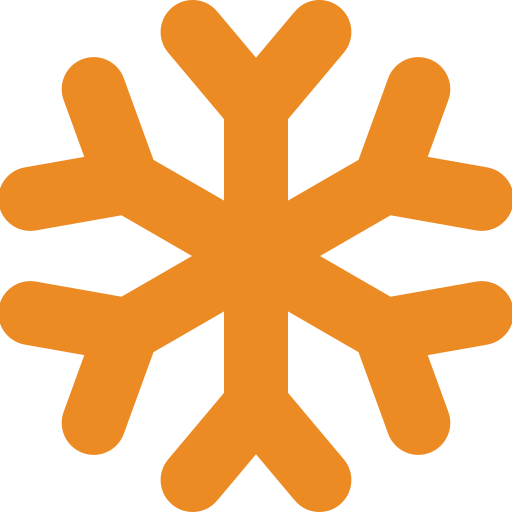 a orange snowflake on a black background